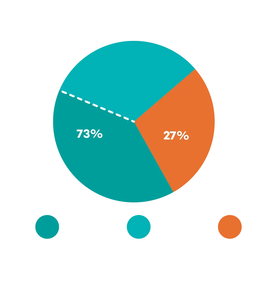 Pie chart showing 2025/26 enrolment snapshot by student group