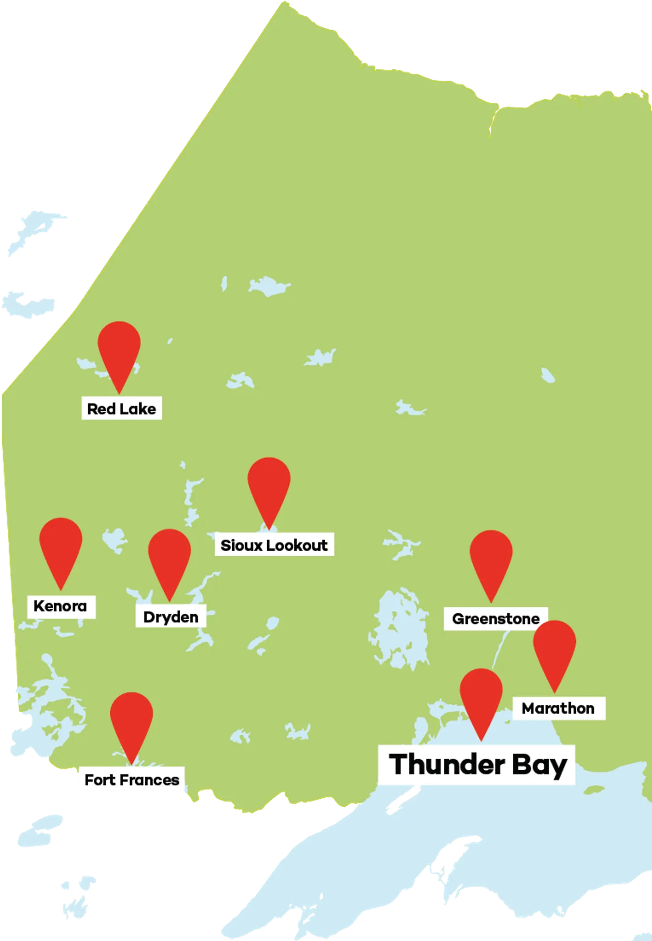Northwestern Ontario region map